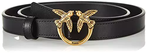 Pinko Love Berry Simply H2 Belt Vite Cintura, Z99Q_Nero-Antique Gold
