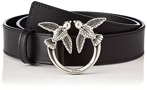 Pinko Love Berry Simply H3 Belt Vite Cintura, Z99Q_Nero-Antique Gold
