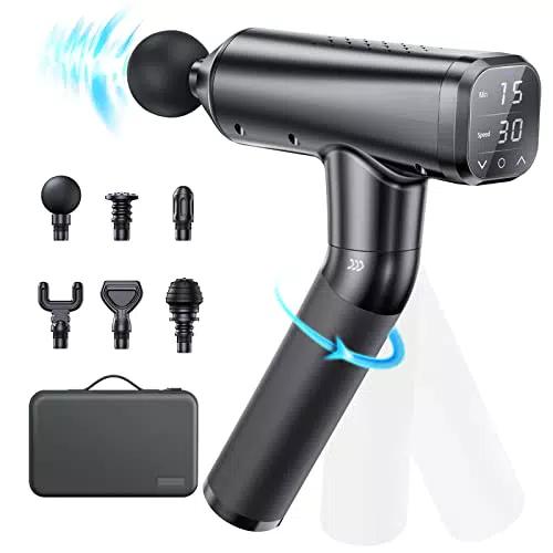 Pistola Massaggio Muscolare - Pistola Massaggiante Muscolo Tessuto Profondo 14 mm - Massaggiatore Muscolare Elettrico con Batteria della Durata di 120-giorni per Sollievo dal Dolore Muscolare Schiena