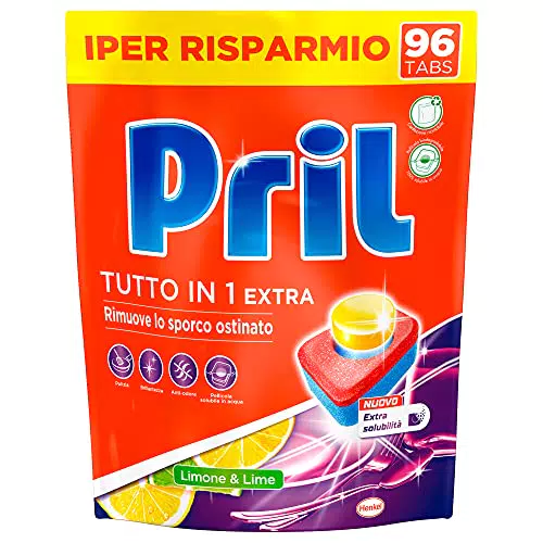 Pril 3 Azioni, Detersivo Lavastoviglie, 96 Tabs