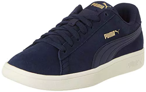 PUMA Smash V2carpe da Trail Running Unisex-Adulto, Peacoat Team Gold-Whisper White