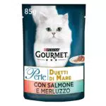 Purina Gourmet Perle Duetti di Mare Umido Gatti con Salmone e Merluzzo