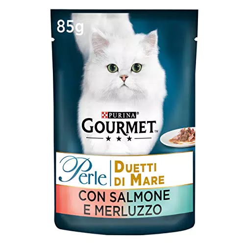 Purina Gourmet Perle Duetti di Mare Umido Gatti con Salmone e Merluzzo