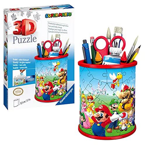 Ravensburger 3D Puzzle Portapenne di Super Mario, Oggetto di Arredamento per Scrivania