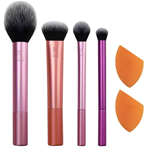 Real Techniques Set di Pennelli Everyday Essentials Plus con Spugnetta Miracle Complexion n Omaggio