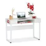 relaxdays Scrivania, 3 Ripiani Aperti, Design Moderno