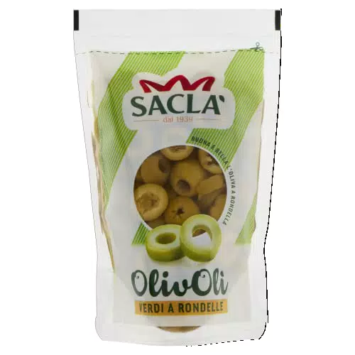 Saclà, OlivOlì, Olive Verdi a Rondelle, Ideali per Insalate e per Arricchire i Tuoi Piatti