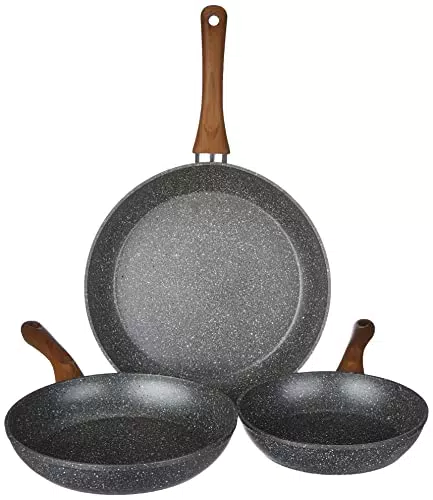 Tognana Stone&Wood Set 3 Padelle, 54 x 28.5 x 11.51 Cm