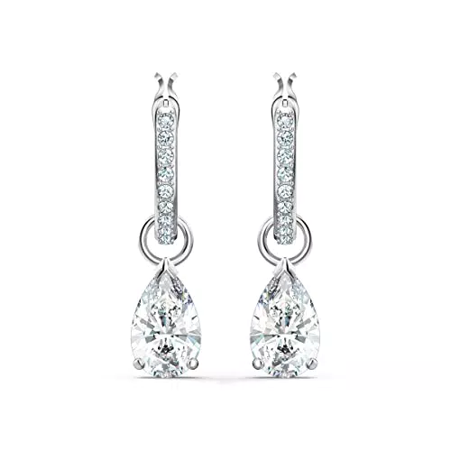Swarovski Orecchini Pendenti Attract, Taglio Pear, Bianchi
