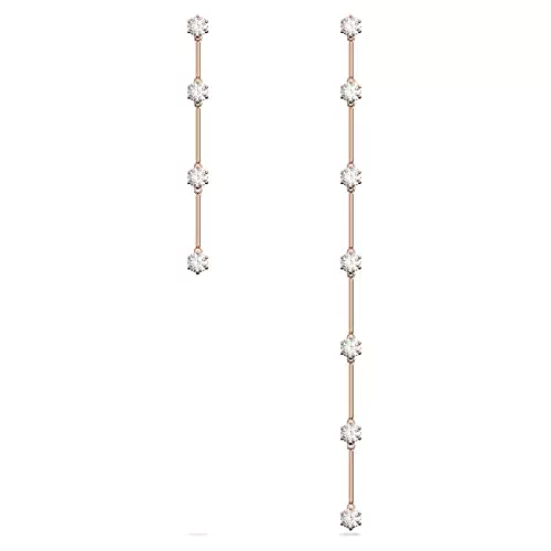 Swarovski Orecchini Constella, Asimmetrico, Bianco, Placcato color oro Rosa