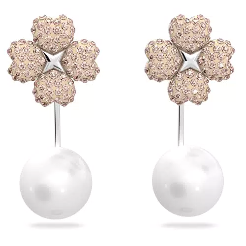 Swarovski Orecchino jacket Latisha, Fiore, Placcato rodio