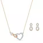 Swarovski Set Swarovski Infinity, Infinito e cuore, Biancoix di placcature