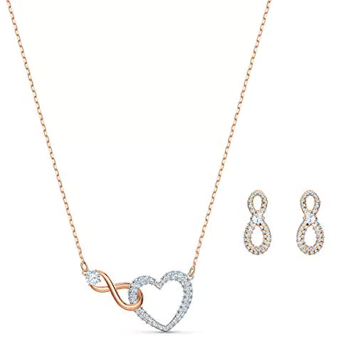 Swarovski Set Swarovski Infinity, Infinito e cuore, Biancoix di placcature