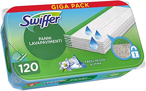 Swiffer Lavapavimenti, 120 Panni Umidi, Freschezza Mattutina
