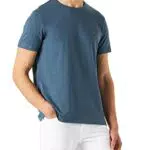 Tommy Hilfiger Cotton Linen Tee T-Shirt, Charcoal Blue