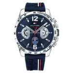 Tommy Hilfiger Orologio Analogico Multifunzione al Quarzo da Uomo con Cinturino in Silicone Blu Navy - 1791476