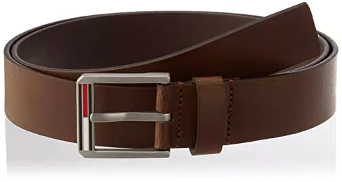 Tommy Jeans Tjm Essential Leather 3.5 Cintura, Cognac