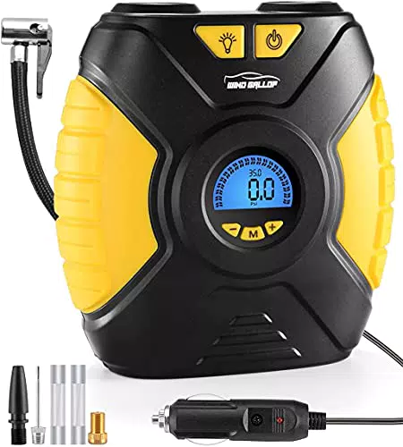 WindGallop Compressore Portatile per Auto Mini Compressore Aria Portatile 12V Compressori Portatili Pompa Gonfia Gomme Auto per Pneumatici Bicicletta con Manometro