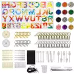 353 Pezzi Stampi per Resinatampo Lettere Silicone, Accessori in Stampi per Resina Epossidicatampi Resina Epossidica con Paillettes di Colore