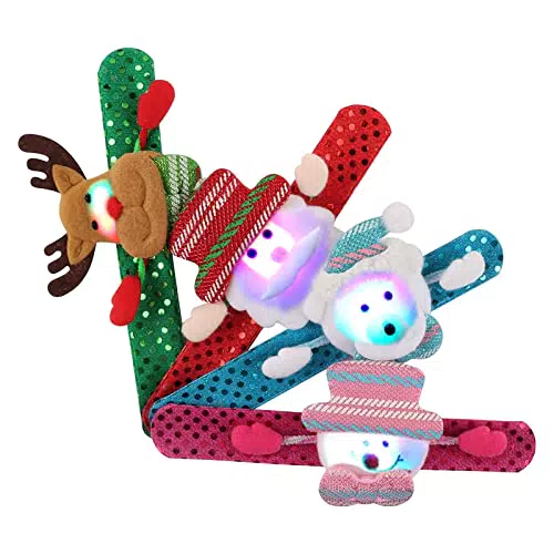 4 pezzi Bracciali con schiaffo Capodanno, gioielli fai da te con la luce