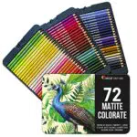 Zenacolor 72 Matite Colorate con Scatola in Metallo 72 Colori Unici per Disegnare e Libri da Colorare Adulti - Facile Accesso con 3 Vassoi - Ideale per Artisti e Adulti