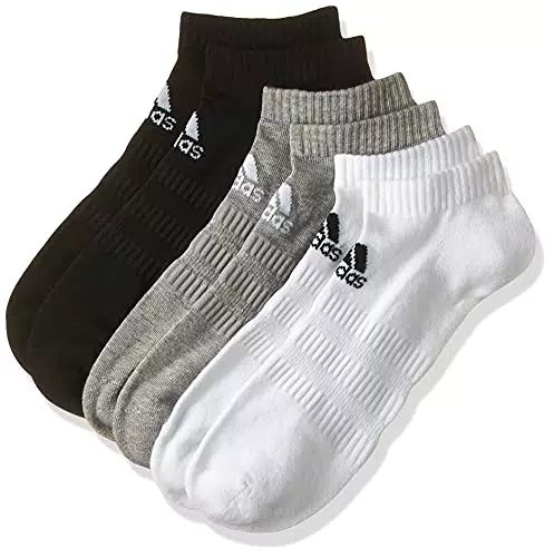 adidas Cushioned Low-Cut, Calzini Unisex-Adultogreyh/Bianco/Nero
