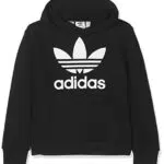 adidas Trefoil, Felpa con Cappuccio Unisex Bambini, Black/White
