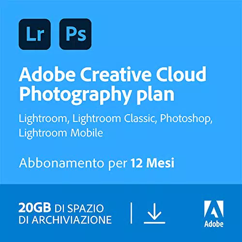 Adobe Creative Cloud Photography Plan with 20GB, 1 Anno