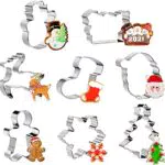 Aitsite 8Pcs Formine Biscotti Christmas Acciaio Inox Stampi Biscotti Bambini Cookies Cutter Set Animal per Festa Natale