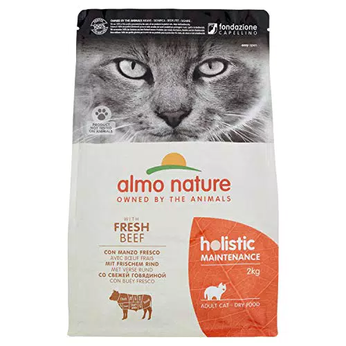 Almo Nature Holistic Maintenance con Manzo Fresco - Crocchette Gatto Adulto- Sacco da 2 Kg