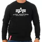 ALPHA INDUSTRIES Felpa da uomo, nero, XL