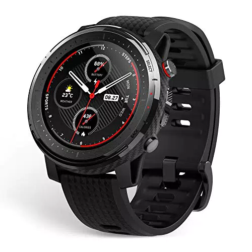 Amazfit Stratos 3 Smartwatch Con Gps E Memoria Musicale, Orologio Sportivo, Impermeabile 5 Atm, Nero, 4.86 X 1.34 X 4.86 Cm