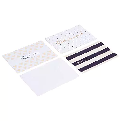Amazon Basics - Cartoline di ringraziamento con scritta “Thank you”