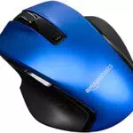 Amazon Basics - Mouse wireless ergonomico compatto con scrolling rapido - Blu