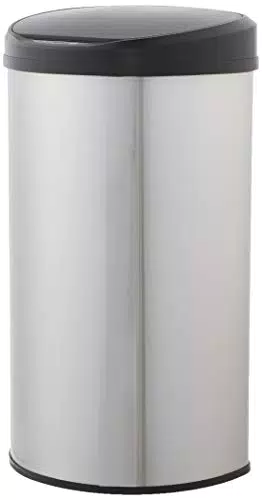 Amazon Basics - Pattumiera in acciaio inox, a D, 50 litri