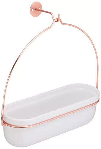 Amazon Basics - Portapiante a sospensione, ovale, bianco/rame