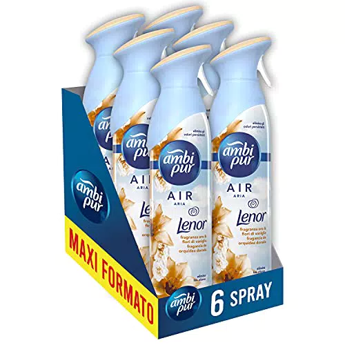 Ambi Pur Air Profumatore per Ambienti Spray, Fragranza Oro e Fiori di Vaniglia