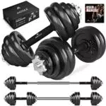 Amonax 20KG Pesi Palestra manubri Regolabili et Bodybuilding Attrezzi bilanciere con Dischi ghisa per Home Gym. Kit Sport Ideale per l'allenamento a casa