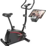 ANCHEER Cyclette per Bicicletta Pieghevole, Cyclette per casa con Trasmissione a Cinghia Super Silenziosa