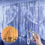 Anpro Tenda Luminosa - USB Tenda Luci 300 LED, 3x3m Lucine LED Decorative Adatto per Matrimoni