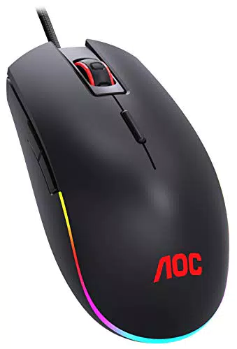 AOC GM500 Mouse da gioco - 5.000 DPI - Interruttori Omron - Effetti RGB regolabili