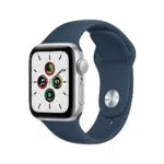 Apple Watch SE Smartwatch con cassa in alluminio color argento con Cinturino Sport blu abisso