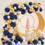 Arco Palloncini Blu, 120 Pezzi Arco per Palloncini Oro Bianchi per Compleannoatrimoni