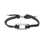 Armani Exchange Bracciale da Uomo in Acciaio Inossidabile con Chiusura a Cursoreunghezza 185 mm - 215 mm