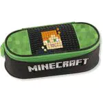 MINECRAFT - Astuccio Scuola Ovale Organizzato, con Divisori Interni e Passanti Elastici Porta Cancelleria - Astuccio Portapenne Bambino e Bambina Ideale per Medie e Elementari