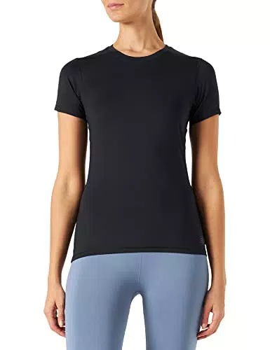 AURIQUE Top Sportivo Donna, Nero, 46