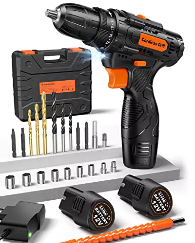 FAHEFANA Trapano Avvitatore Batteria con 2 batterie