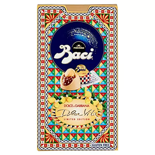 BACI PERUGINA Dolce Vita Limited Edition Cioccolatini con Granella al Gusto Limone Scatola 150g