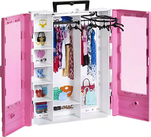 Barbie Armadio Fashionistas Rosa con Accessori, Bambola non Inclusa