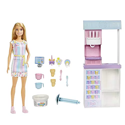 Barbie - Playset Gelateria con Bambola con Macchina per Gelato